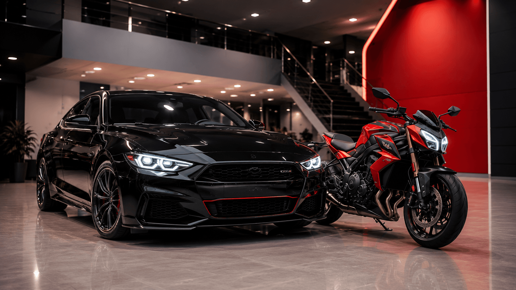Fundo de vitrine automotiva premium